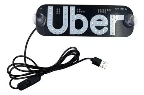 Placa Painel Letreiro Luminoso Led Usb Uber Vidro Parabrisa Mercadolivre