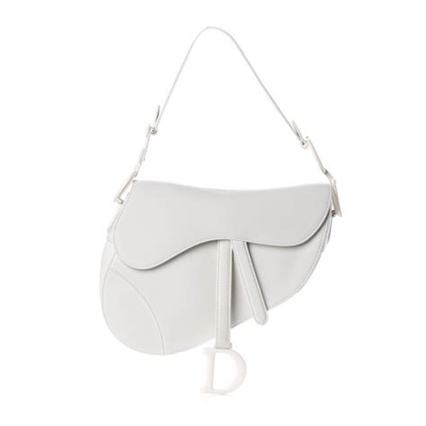 Christian Dior Ultra Matte Calfskin Saddle Bag Off White