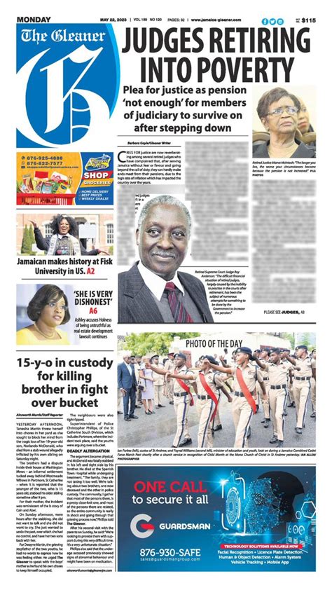 Jamaica Gleaner On Twitter Monday S Front Page Of The Gleaner Pick