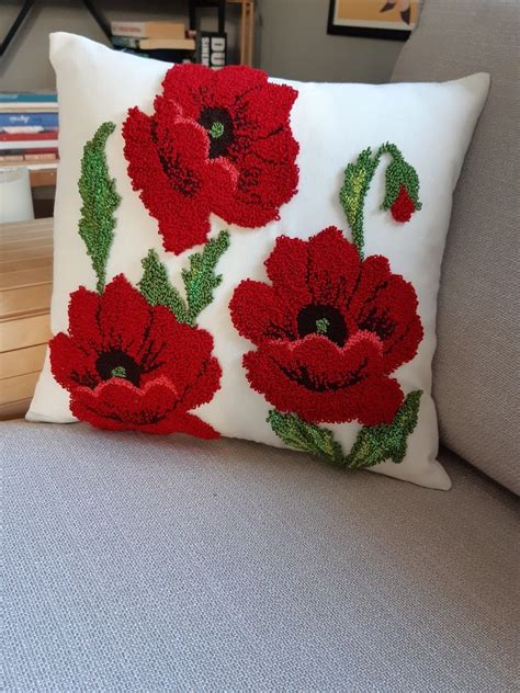 Cushion Embroidery Diy Embroidery Patterns Punch Needle Patterns