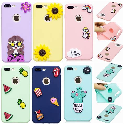 3d Cartoon Hot Cute Kawaii Food Silicone Phone Case Cover Back For