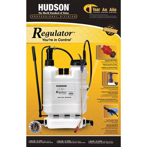 Hudson Regulator Backpack Sprayer — 4 Gallon Capacity 75 Psi Model