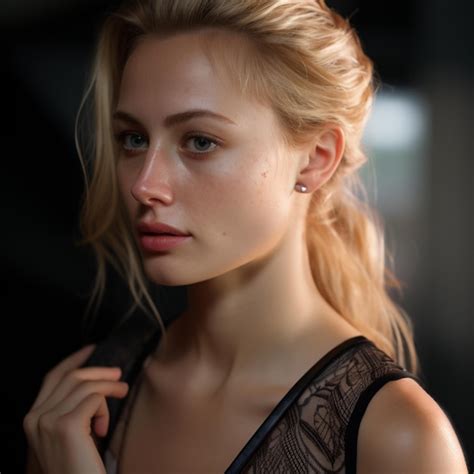 Premium Photo Photographic Portrait Of A Smiling Blonde Woman Oung
