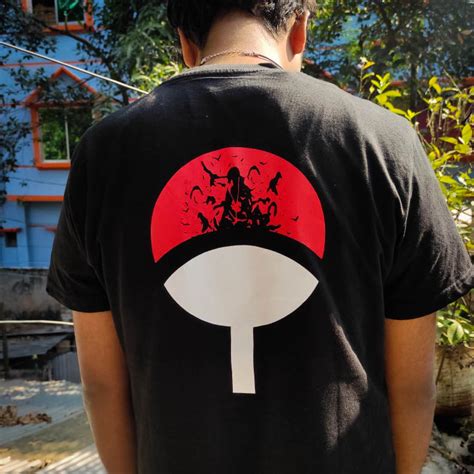 Anime Naruto T Shirt Itachi Uchiha Black T Shirt Cotton Fabric T