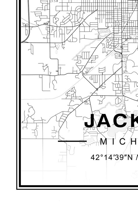 Jackson Map Jackson Michigan Map Jackson MI Map - Etsy Australia