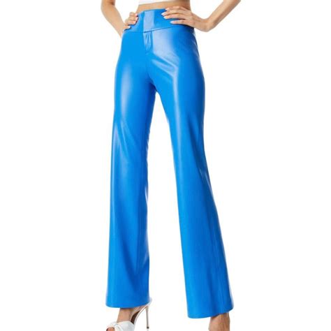 Alice Olivia Alice Olivia Palace Blue Vegan Leather Pants Grailed