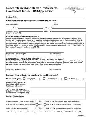 Unc Irb Application Doc Form Fill Out And Sign Printable Pdf Template