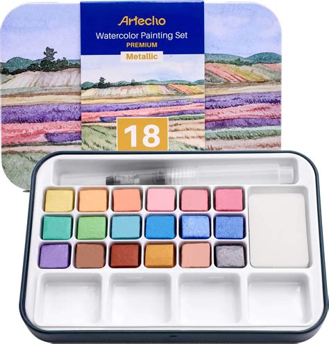 Paul Rubens Aquarellfarben Set Metallic Glitter Aquarell Malkasten 12