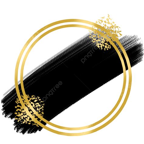 Brush Stroke Circle Png Picture Circle Border Black Gold Brush Stroke