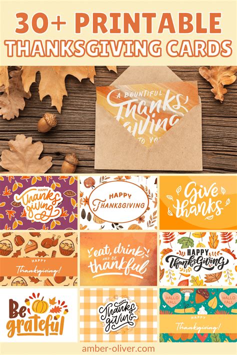 Printable Thanksgiving Cards 30 Free Printables