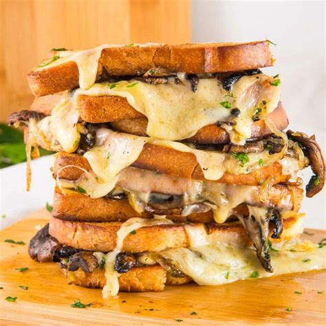 Mushroom Onion Grilled Cheese Babaganosh