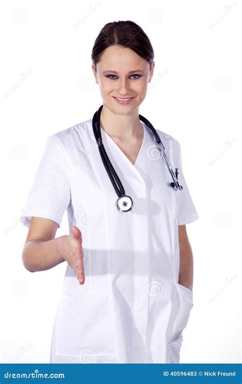 Doctor Woman in the Salutation Stock Image - Image of colleague ...