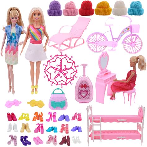 Barbies Ropa De Mu Eca Zapatos Muebles Cama Tocador Accesorios