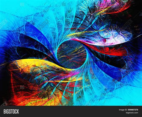 Blue Abstract Fractal Image And Photo Free Trial Bigstock