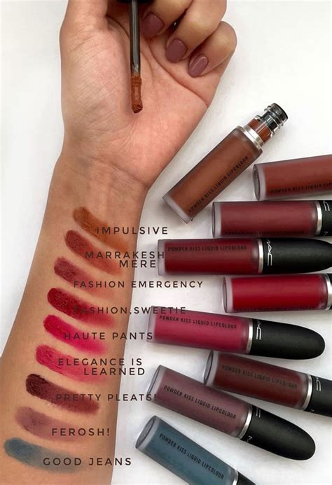 9 Shades of Mac Powder Kiss Liquid Lipcolour Swatches