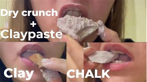 Chalk Clay Eating With Clay Paste Clay And Chalk Dry Crunch Eating