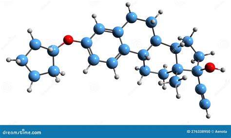 3d Image Of Quinestrol Skeletal Formula Stock Illustration