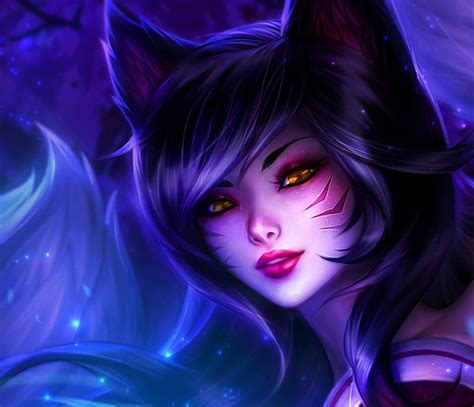 Ahri Frumusete Luminos Nueve Colas Orejas Liga De Leyendas