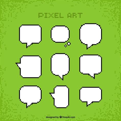 Free Vector Pixelated Speech Bubbles Collection In White Color