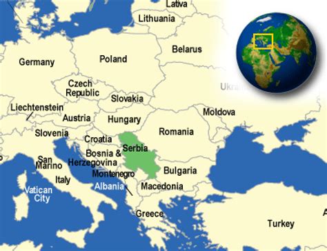 Map of Serbia. Terrain, area and outline maps of Serbia - CountryReports