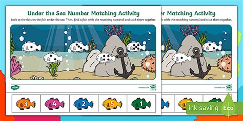 Editable Under The Sea Number Matching Activity Twinkl