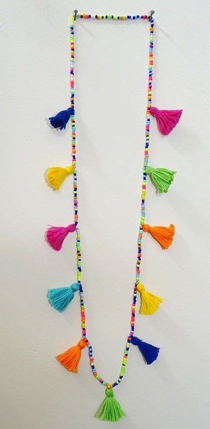 Bohemian Multi Tassels And Beaded Long Necklace Multi Etsy Australia