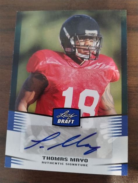 2012 Leaf Draft Autographs Blue TM1 Thomas Mayo AU RC For Sale