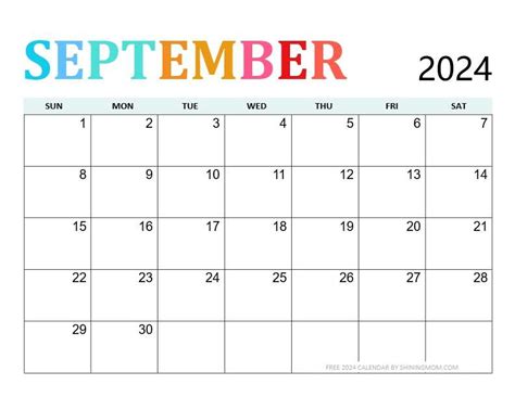 Print September 2024 Calendar Without Cati Mattie