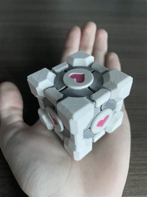 3d Printed Portal Weighted Companion Cube Etsy