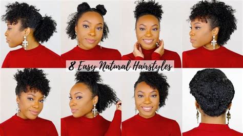 8 QUICK & EASY Hairstyles for Short/Medium Natural Hair | Perfect for ...