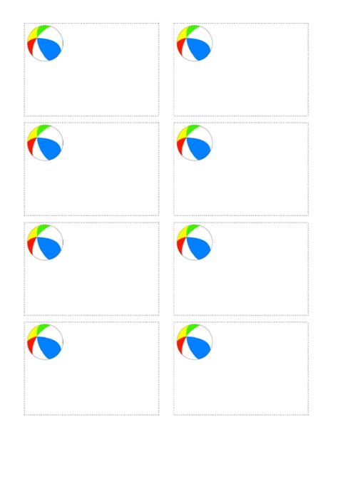 Beach Ball Name Tag Template Printable Pdf Download