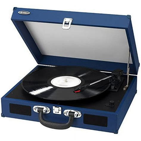 Jensen JTA-410-BL Portable 3-Speed Stereo Turntable with Built-In ... 