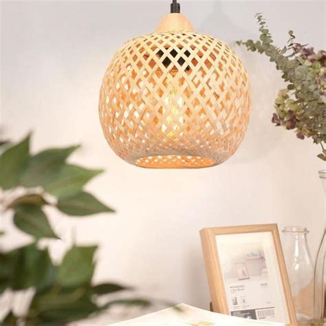 Wottes Lampe En Bambou Tress Lampe En Rotin Tress Luminaire Lustre