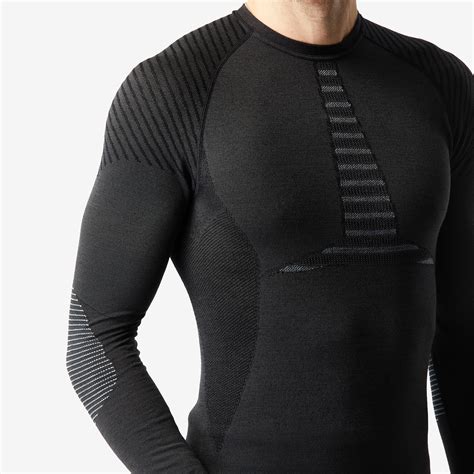 Mens Merino Wool Top Ski Base Layer BL 900 Smoked Black Carbon