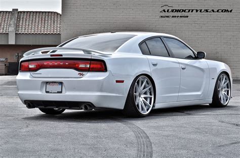 Stanced 2013 Dodge Charger Rt On 22 Rohana Rc 10 Silver Face Chrome Lip