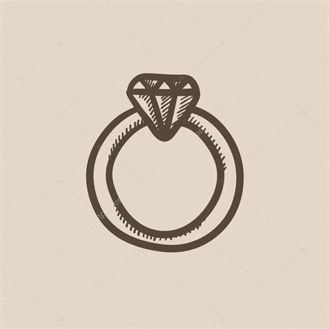 Diamond ring sketch | Diamond ring sketch icon. — Stock Vector © rastudio #115236582