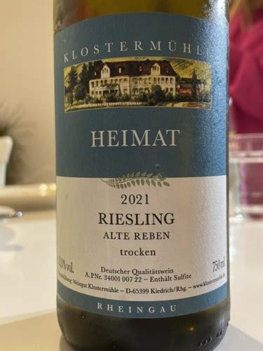 Klostermühle Heimat Riesling Alte Reben Trocken Vivino US