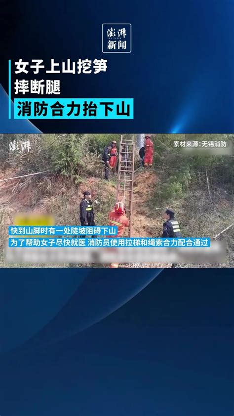 上山挖笋摔断腿，消防合力将女子抬下山凤凰网视频凤凰网