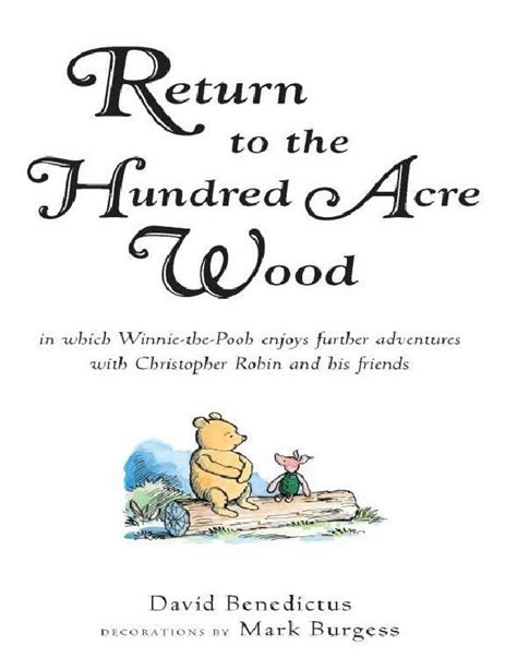 Return To The Hundred Acre Wood Winnie The Pooh Classic Winnie The