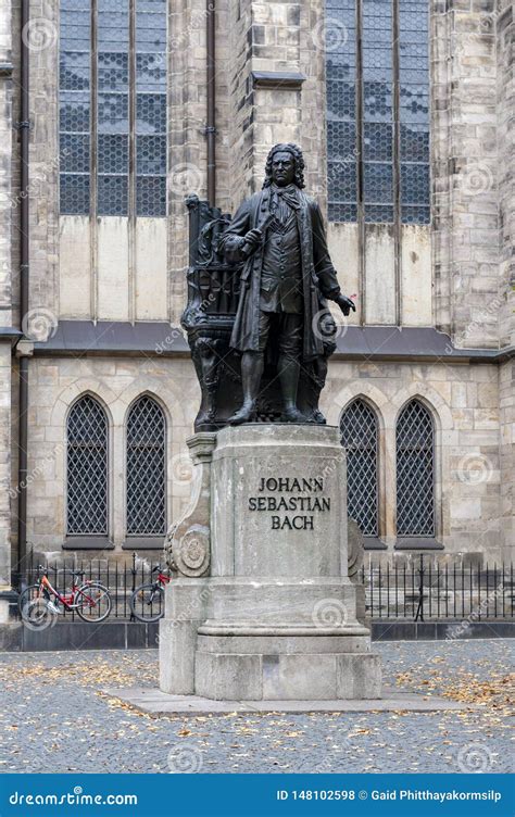 Statue Of Johann Sebastian Bach World Famous Music Composer At St