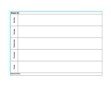 Free printable calendar monday through friday with notes
