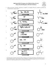 Alkyne Reaction Reagent Collection Worksheet Chem Disc Ws