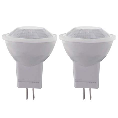 2pk Satco 2w 12v Mr11 Led Bi Pin Gu4 Flood 100 Lumens 3000k Warm