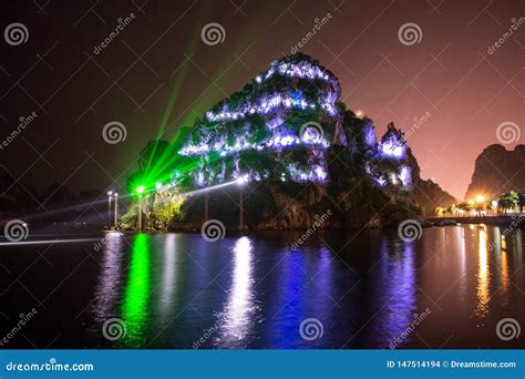 Ha Long Bay at night stock photo. Image of site, heritage - 147514194