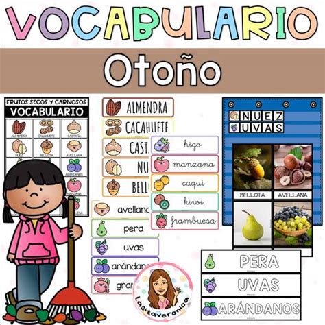 Profes Papel Tijera Vocabulario otoño Autumn Vocabulary Fall