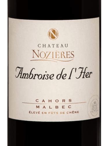 2018 Château Nozieres Ambroise de l Her Cahors Malbec Vivino US