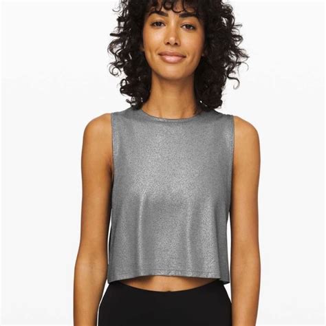 Lululemon Athletica Tops Special Edition Lululemon Muscle Love Crop Tank Luminosity Foil