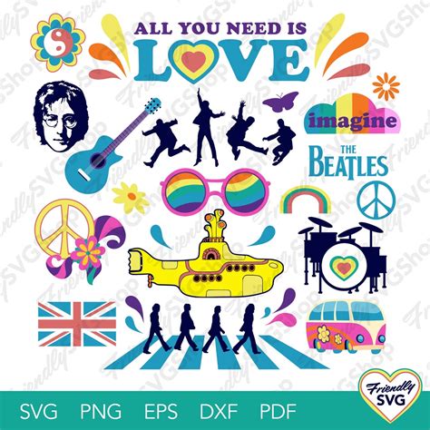 Rock Band 60s Icons Vector Artwork - Etsy