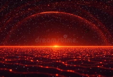 Ai Generated Illustration Of A Dark Backdrop With Central Bright Red