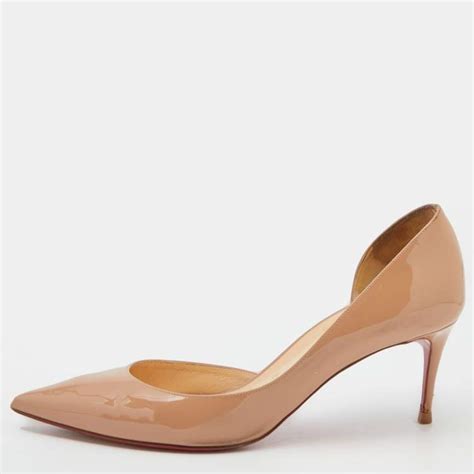 Christian Louboutin Nude Patent Leather Iriza D Orsay Pumps Size